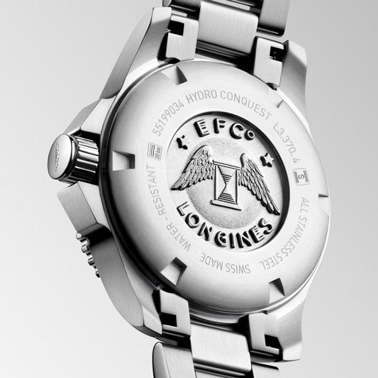 ロンジン ハイドロコンクエスト 32mm マザーオブパール ダイヤモンド クォーツ スチール ウォッチ