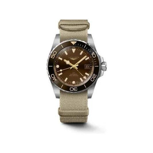 ロンジン ハイドロコンクエスト 41mm ブラウン 自動巻き ステンレススチールウォッチ L3.790.4.66.2