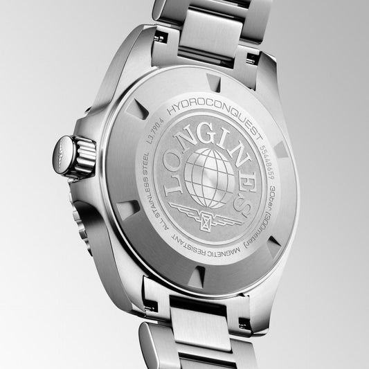 ロンジン ハイドロコンクエスト GMT 41mm ブラック 自動巻き ステンレススチール ウォッチ L3.790.4.56.6
