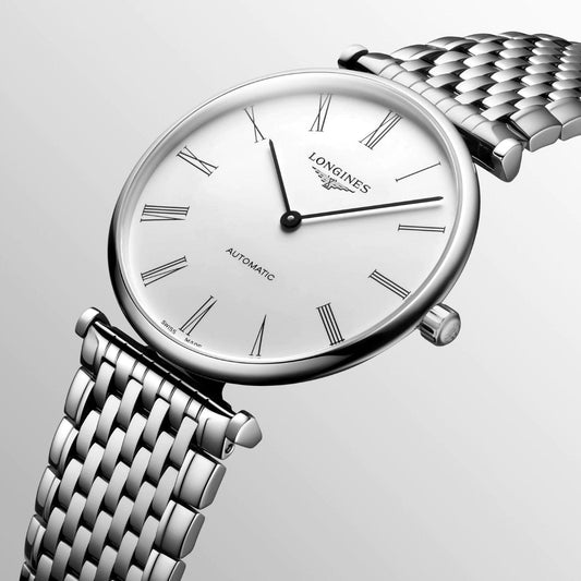 ロンジン ル・グラン・クラシック 38mm ホワイト 自動巻き ステンレススチール腕時計 L4.918.4.11.6