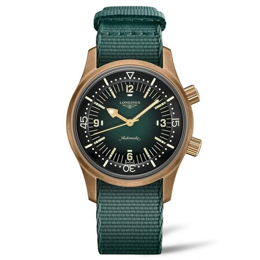 ロンジン 腕時計 ロンジン レジェンド ダイバー ウォッチ 42mm グリーン 自動巻き ブロンズ チタン L3.774.1.50.2