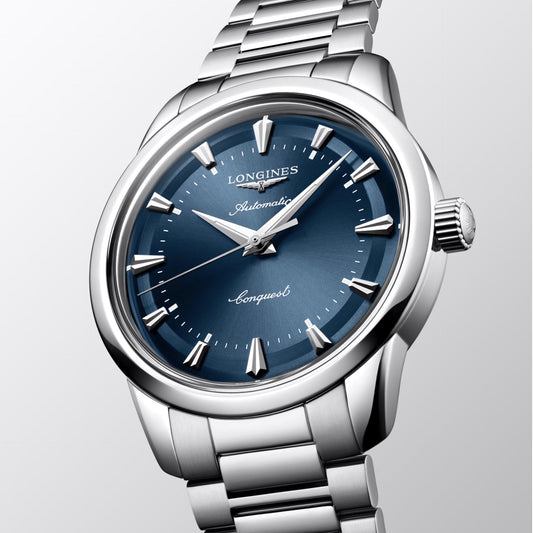 ロンジン ヘリテージ 40mm ブルースチール 自動巻き腕時計 L1.650.4.92.6