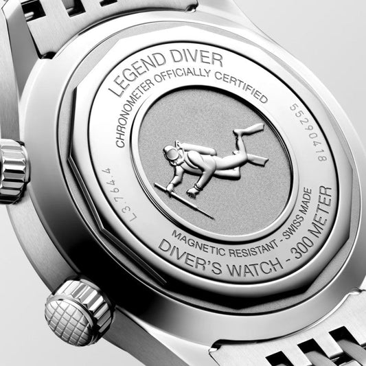 ロンジン レジェンドダイバー 38mm ホワイト 自動巻き ステンレススチールウォッチ L3.764.4.99.6