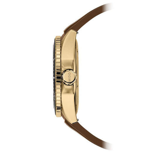 ミドー オーシャンスター GMT 44mm ブラック 自動巻き ステンレススチール PVD ​​イエローゴールド ウォッチ M026.629.37.291.00
