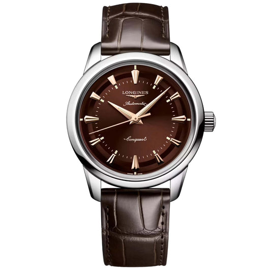 ロンジン ヘリテージ 38mm ブラウン スチール 自動巻き腕時計 L1.649.4.62.2
