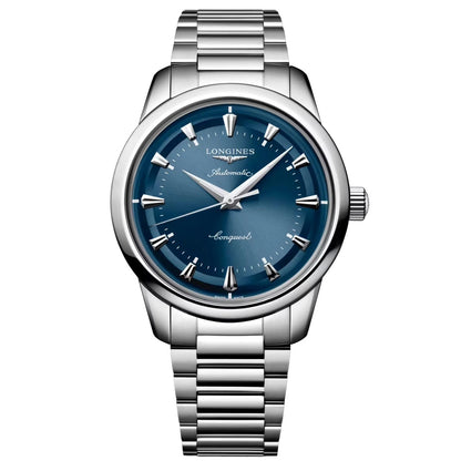 ロンジン ヘリテージ 40mm ブルースチール 自動巻き腕時計 L1.650.4.92.6