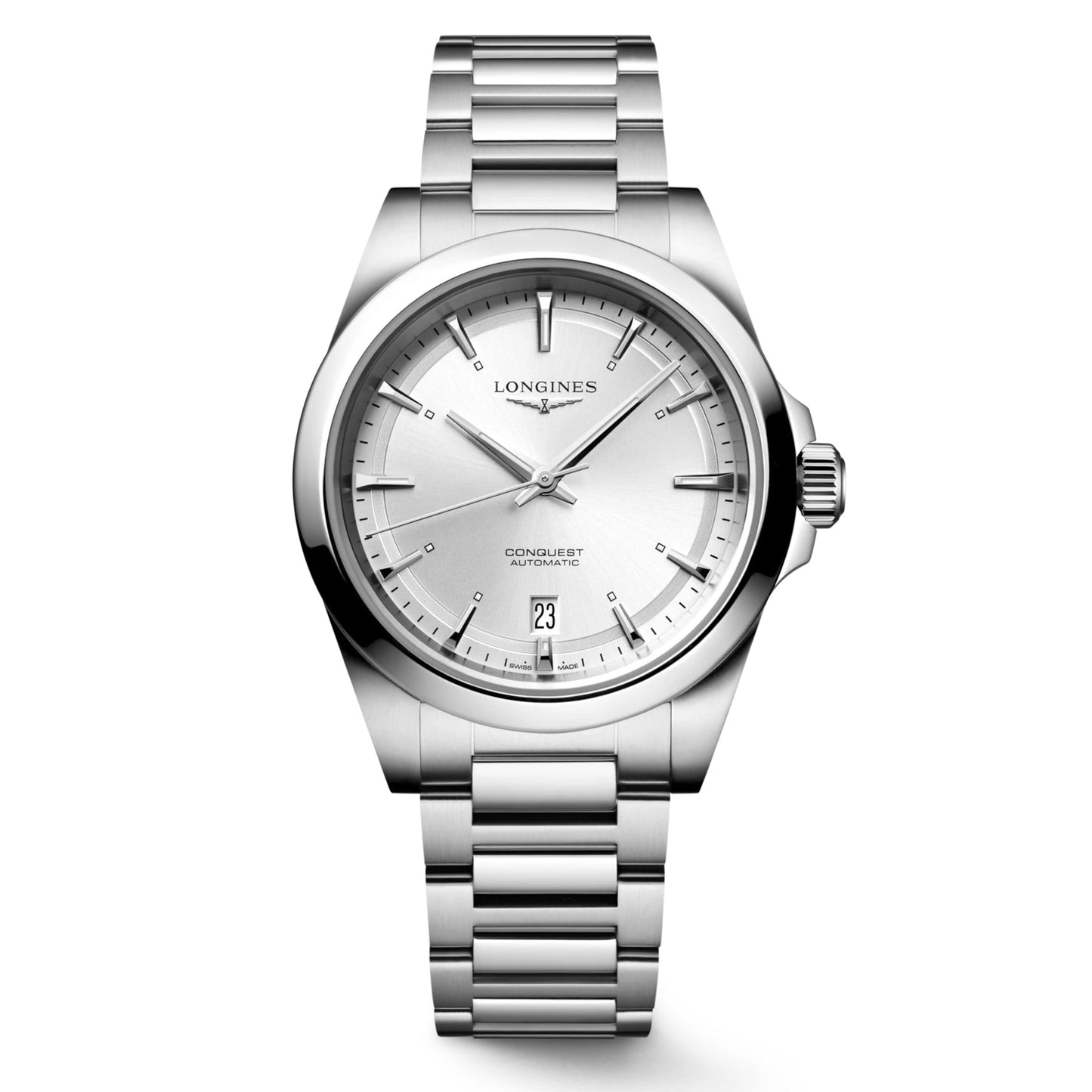 Longines orologio Conquest 38mm argento automatico acciaio L3.720.4.72.6
