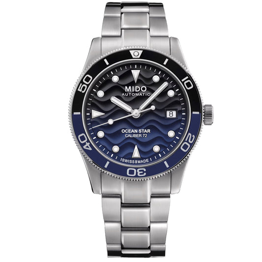 ミドー オーシャンスター 39mm ブルー 自動巻き ステンレススチール腕時計 M026.907.11.041.00
