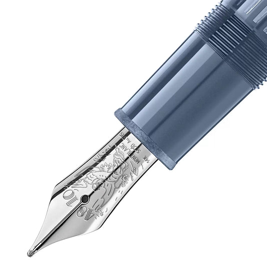 Montblanc stilografica Meisterstück Glacier LeGrand blu punta M 129393