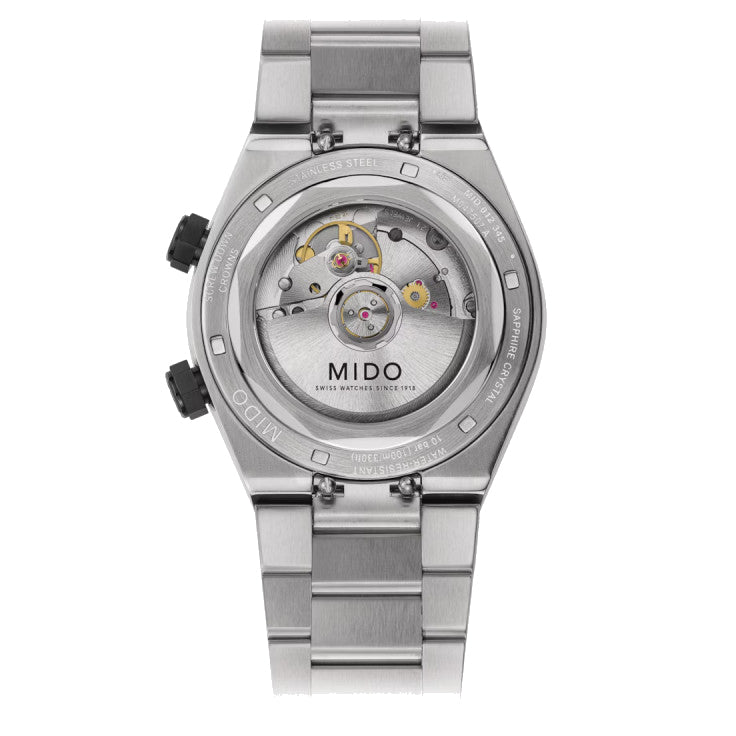 ミドー マルチフォート8 ツークラウン 38.4 x 40mm ブラック 自動巻き ステンレススチール腕時計 M047.507.11.051.00