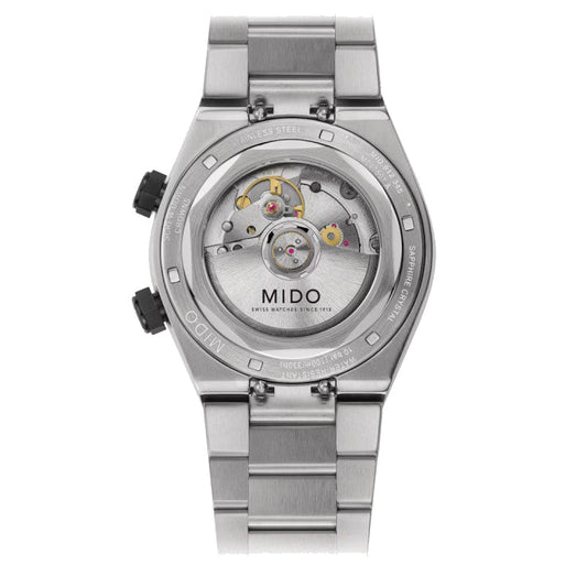 ミドー マルチフォート8 ツークラウン 38.4 x 40mm ブラック 自動巻き ステンレススチール腕時計 M047.507.11.051.00