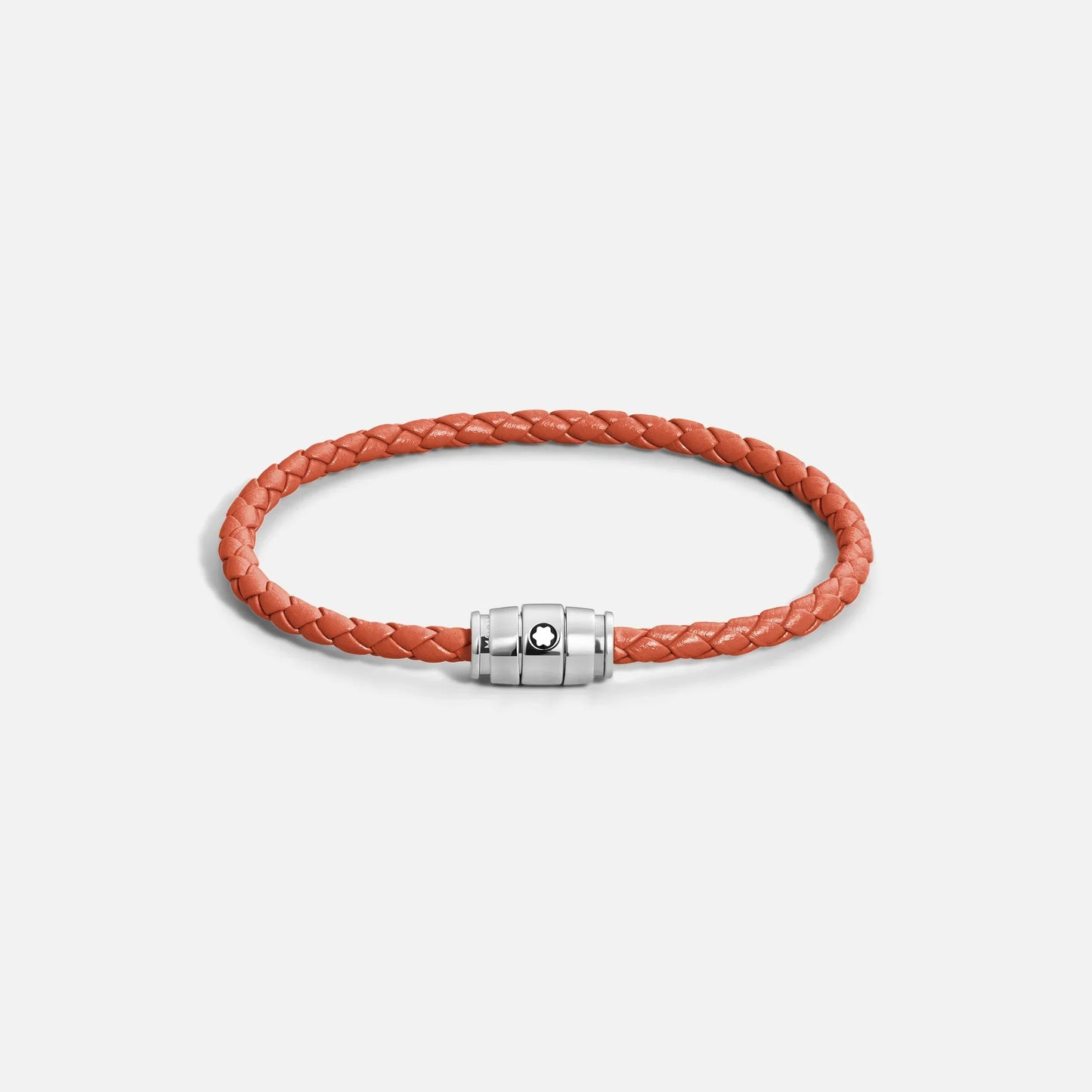Montblanc bracciale in pelle meisterstück cayenne arancione con chiusura magnetica in acciaio e logo montblanc