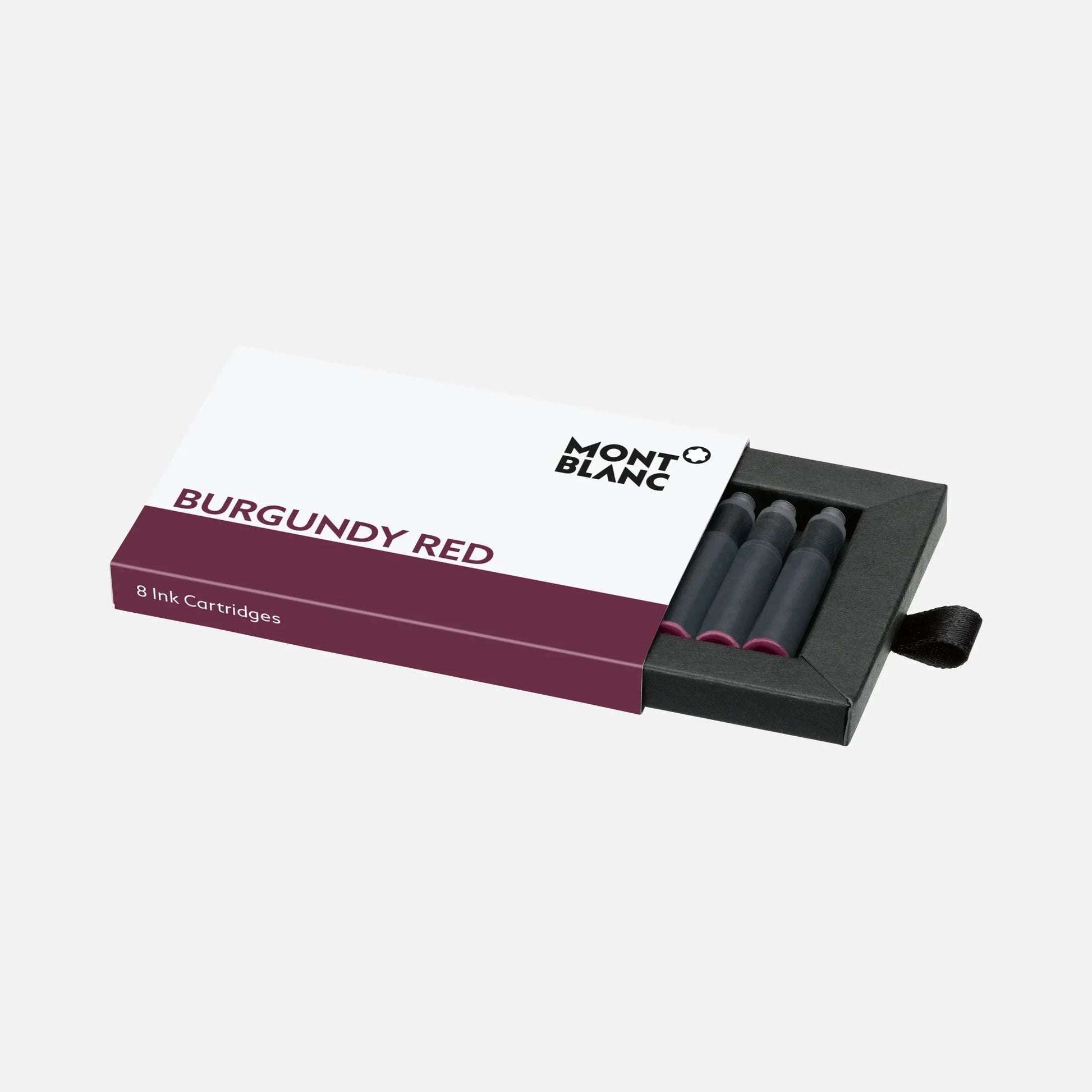 Cartucce burgundy red montblanc inchiostro in confezione elegante nera e bianca da 8 pezzi bordeaux 128201