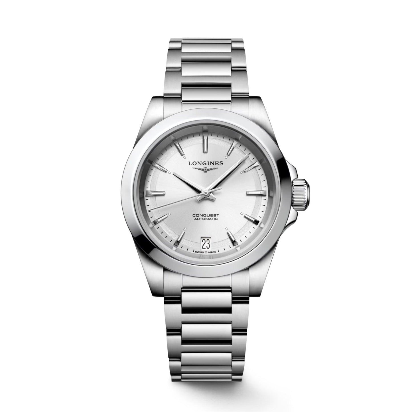 Longines orologio Conquest 2023 34mm argento automatico acciaio L3.430.4.72.6