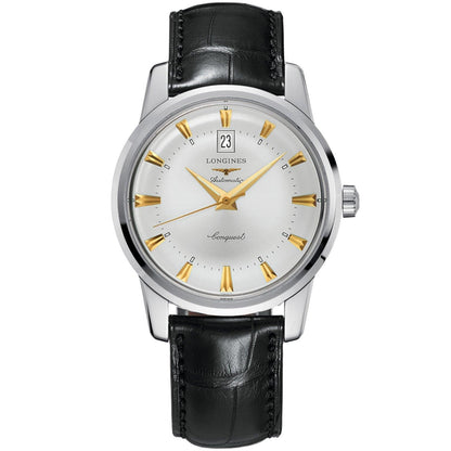 ロンジン コンクエスト ヘリテージ 40mm シルバー 自動巻き ステンレススチール ウォッチ L1.645.4.75.4
