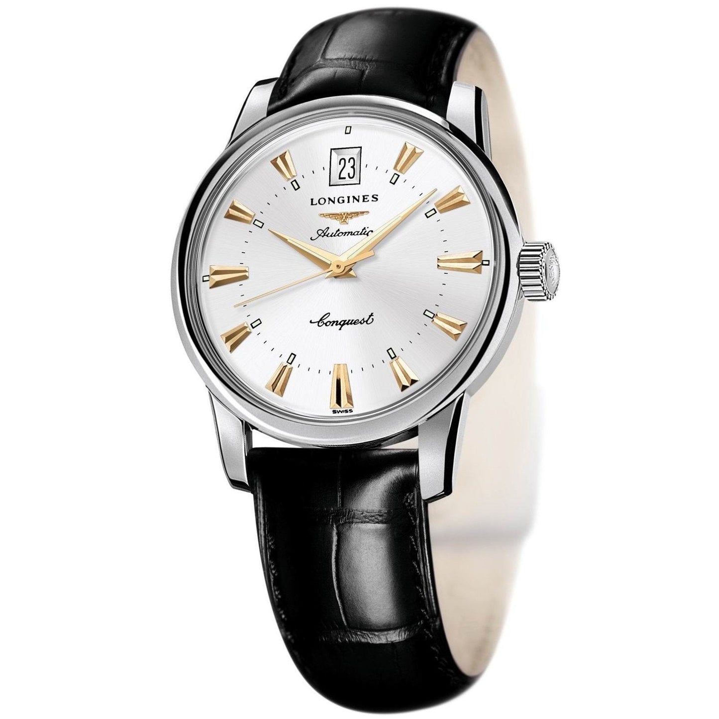 ロンジン コンクエスト ヘリテージ 40mm シルバー 自動巻き ステンレススチール ウォッチ L1.645.4.75.4