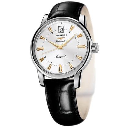 ロンジン コンクエスト ヘリテージ 40mm シルバー 自動巻き ステンレススチール ウォッチ L1.645.4.75.4