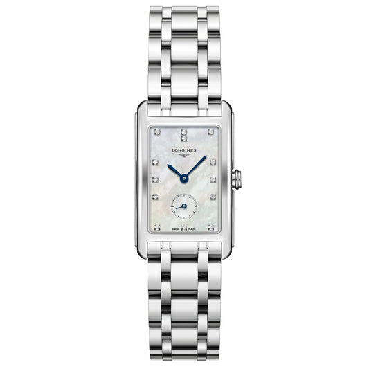 Longines orologio DolceVita 23.30x37mm madreperla diamanti acciaio quarzo L5.512.4.87.6