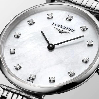 Longines orologio La Grande Classique 24mm madreperla diamanti acciaio quarzo L4.209.4.87.6