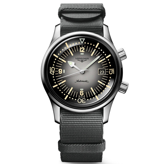 Longines orologio Legend Diver Watch 42mm grigio automatico acciaio L3.774.4.70.2