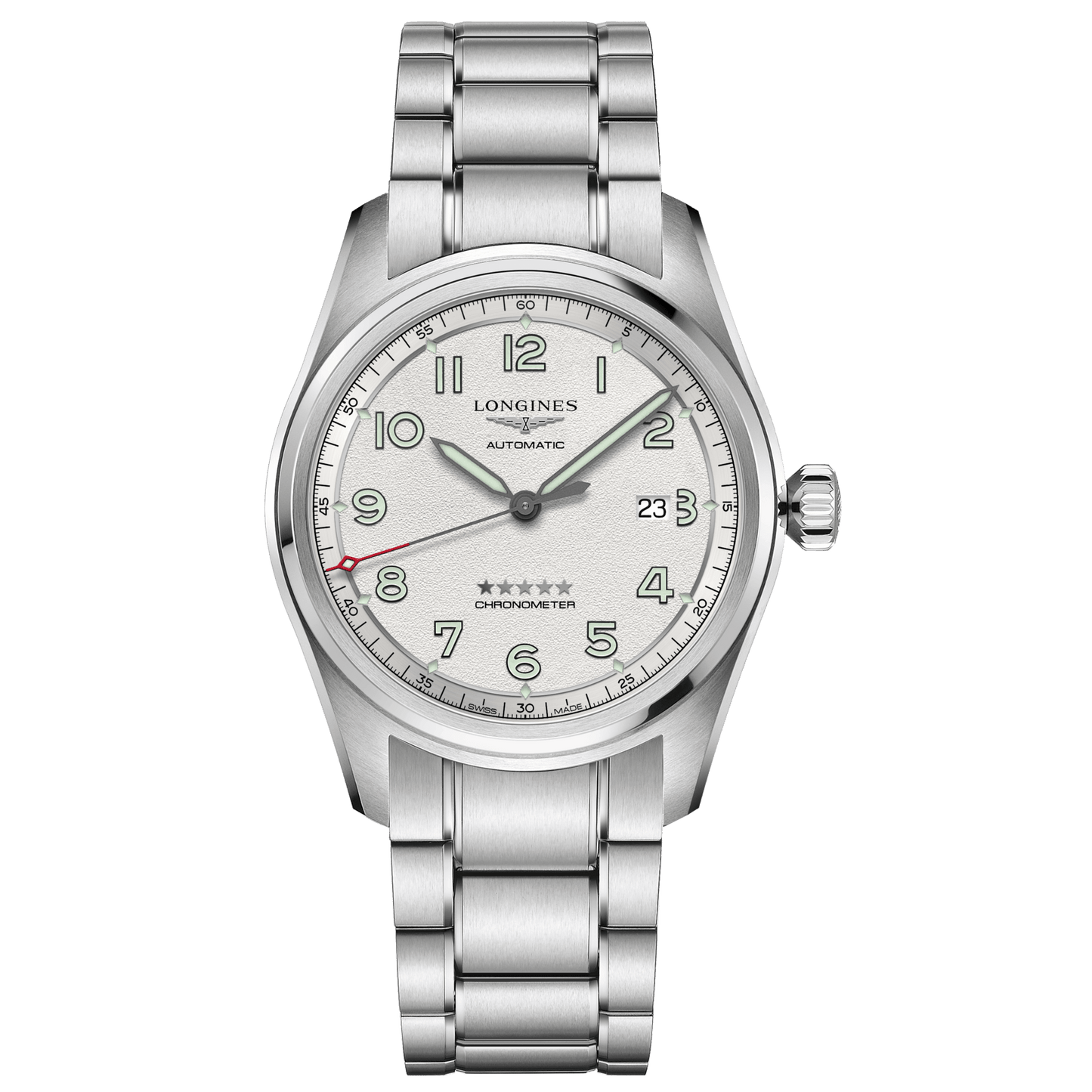 ロンジン スピリット 42mm シルバー 自動巻き ステンレススチール腕時計 L3.811.4.73.6