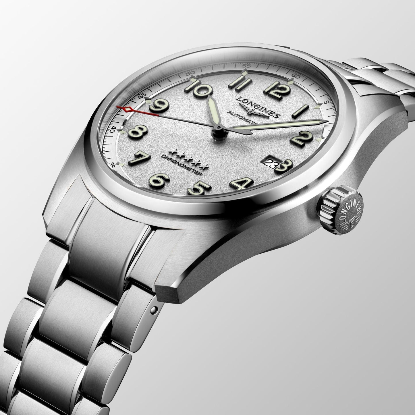 ロンジン スピリット 42mm シルバー 自動巻き ステンレススチール腕時計 L3.811.4.73.6