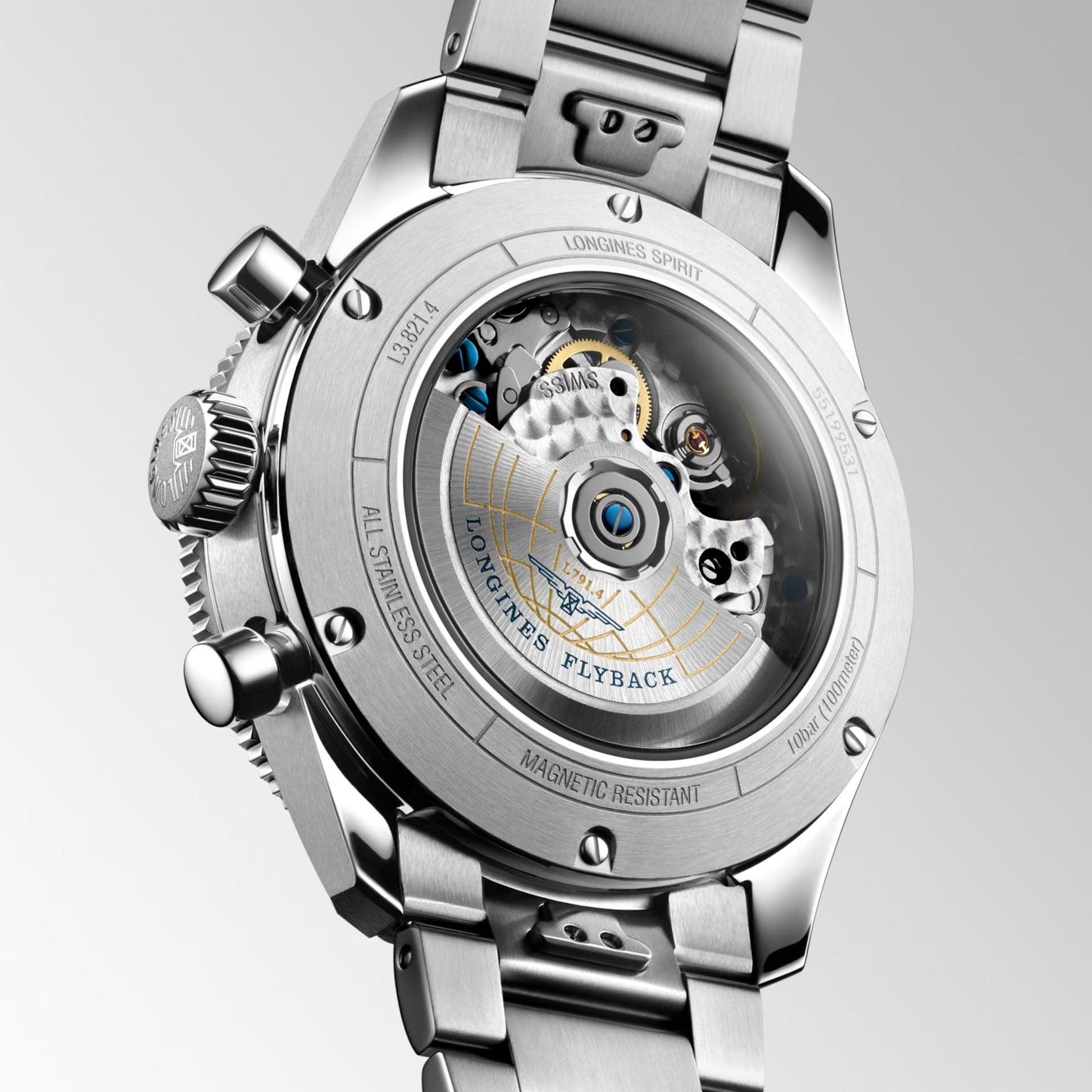 Longines orologio Longines Spirit Flyback 42mm blu automatico acciaio L3.821.4.93.6