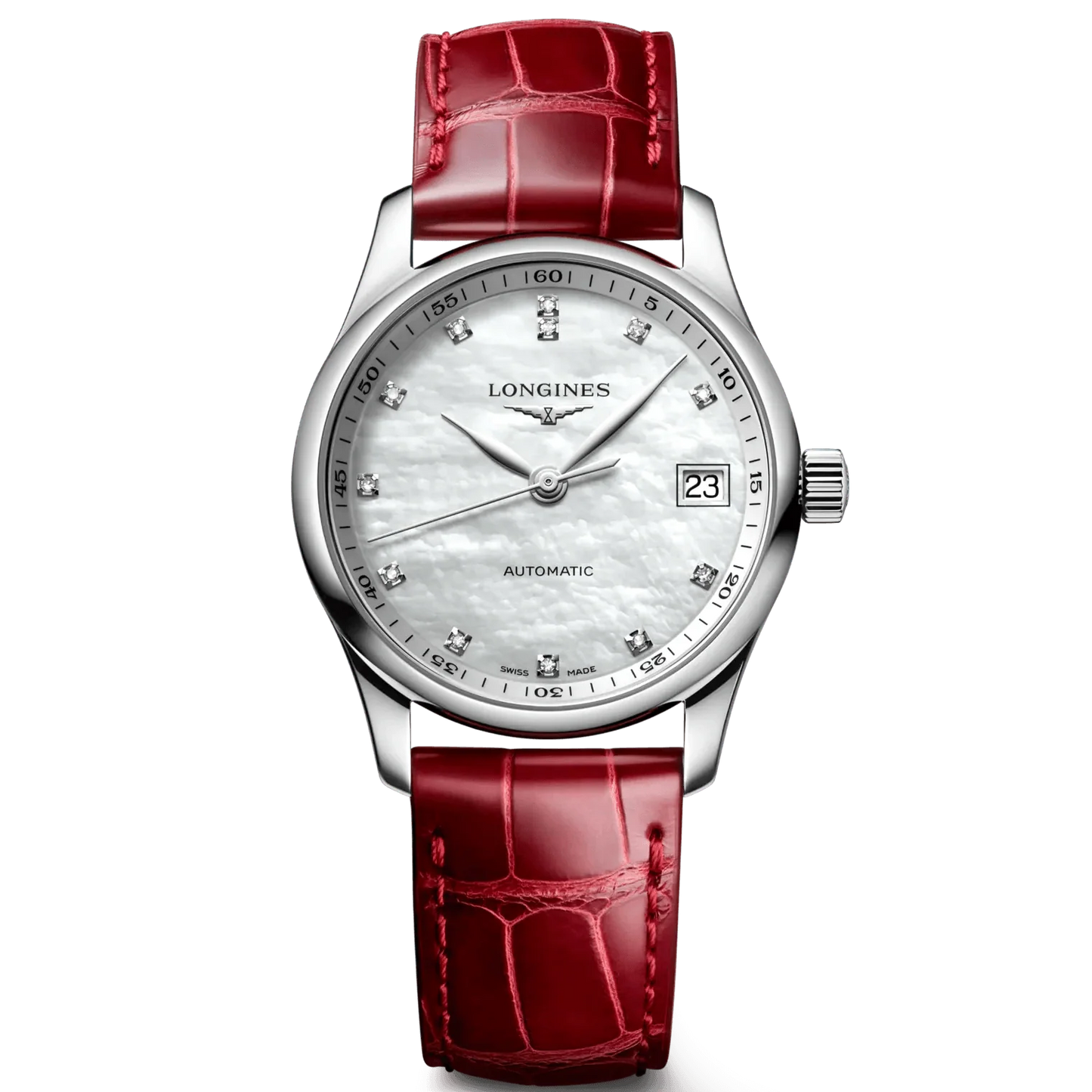 Longines orologio Master Collection 34mm madreperla diamanti automatico acciaio L2.357.4.87.2