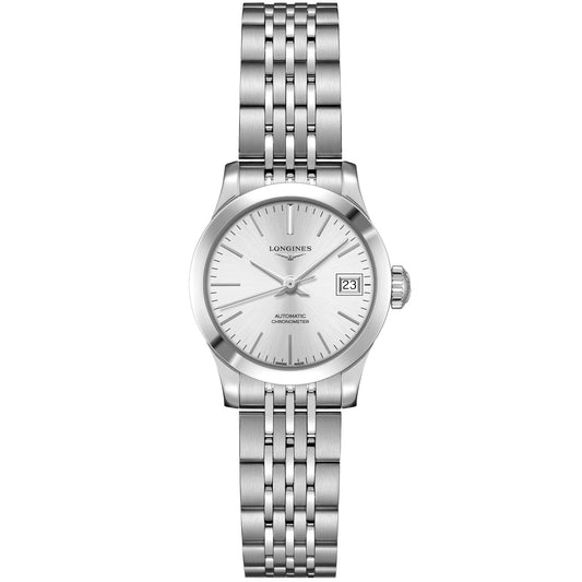 ロンジン レコードコレクション 26mm シルバー 自動巻き COSC認定 ステンレススチールウォッチ L2.320.4.72.6