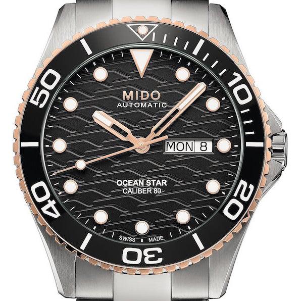 ミドー オーシャンスター キャリバー80 42mm ブラック 自動巻き ステンレススチール腕時計 M042.430.21.051.00