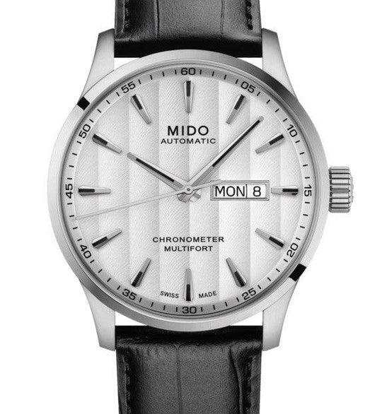 ミドー マルチフォート クロノメーター1 COSC 42mm ホワイト 自動巻き ステンレススチール腕時計 M038.431.16.031.00