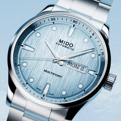 ミドー マルチフォート M フリーズ 42mm ターコイズ 自動巻き ステンレススチール腕時計 M038.430.11.041.00