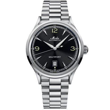 ミドー マルチフォート パワーウィンド 40mm ブラック 自動巻き ステンレススチール腕時計 M040.407.11.057.00