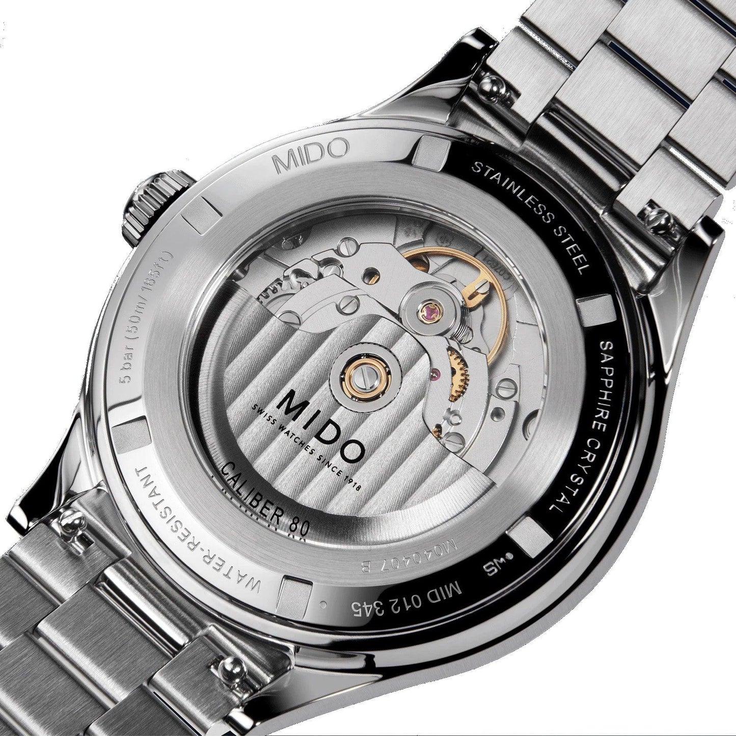 ミドー マルチフォート パワーウィンド 40mm ブラック 自動巻き ステンレススチール腕時計 M040.407.11.057.00