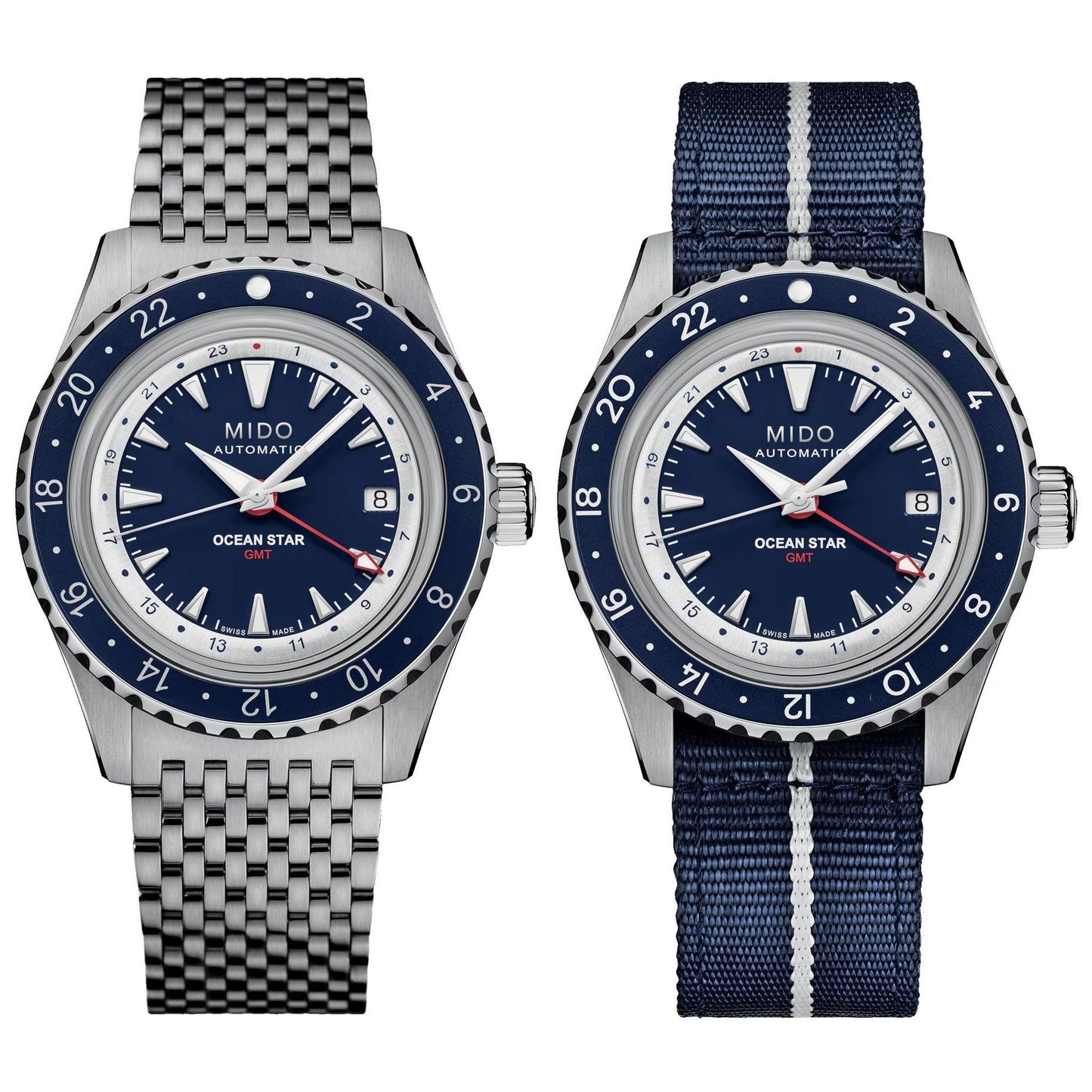 ミドー オーシャンスター GMT スペシャルエディション 40mm ブルー 自動巻き ステンレススチールウォッチ M026.829.18.041.00