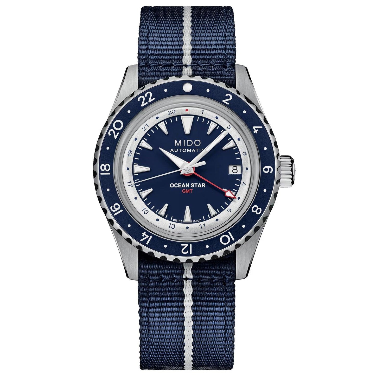 ミドー オーシャンスター GMT スペシャルエディション 40mm ブルー 自動巻き ステンレススチールウォッチ M026.829.18.041.00