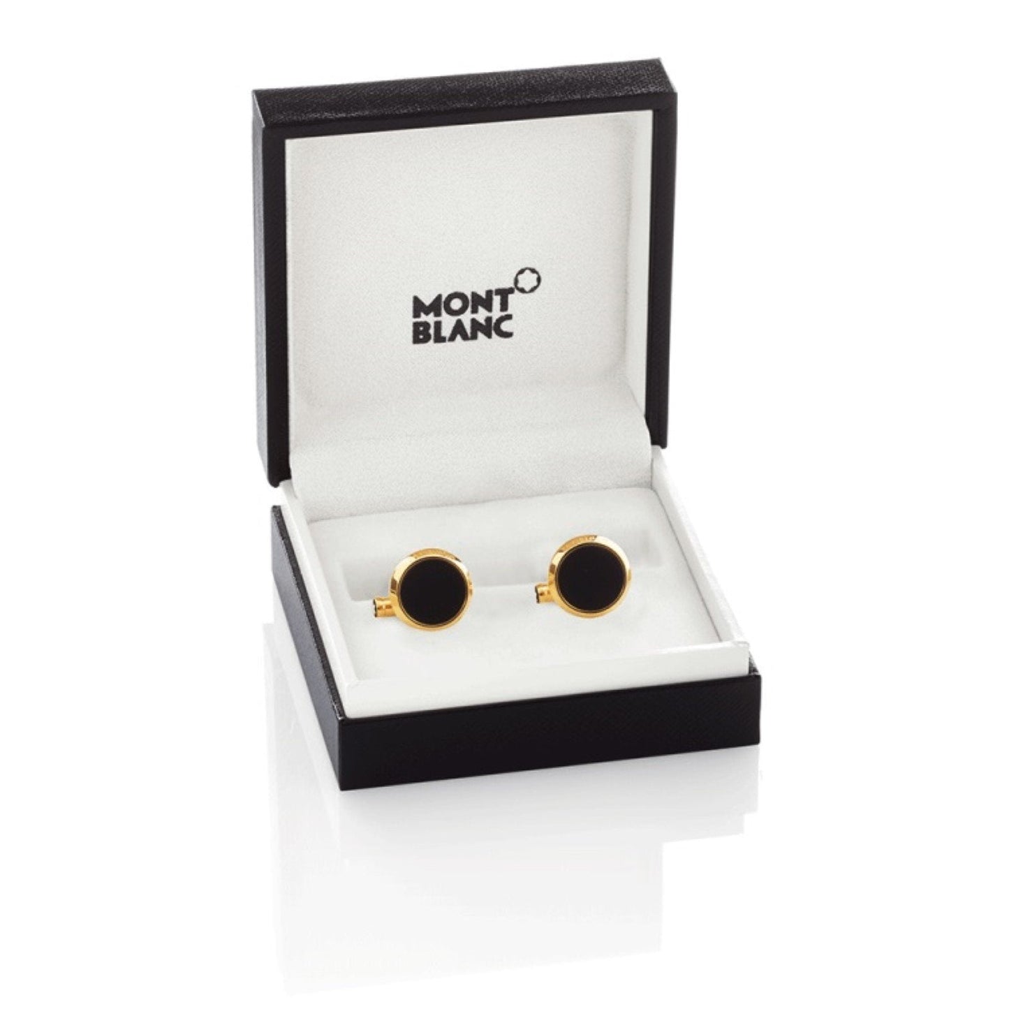 Montblanc gemelli Iconic Collection acciaio finitura PVD oro rosa eliolite blu 112908