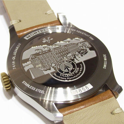 Montblanc orologio 1858 Automatic 44mm nero automatico acciaio e bronzo 116241