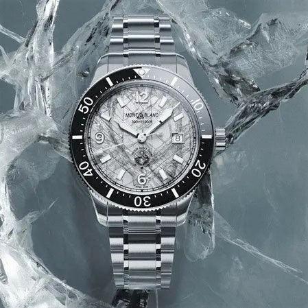 モンブラン 時計 1858 Iced Sea オートマチック デイト 41mm グレー オートマチック ステンレススチール 130793