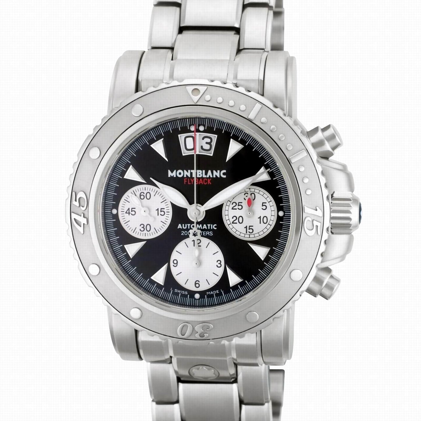 Montblanc orologio Sport Flyback cronografo 41,5mm nero automatico acciaio 8466