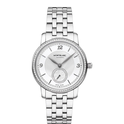 モンブラン スターレガシー スモールセコンド 36mm シルバー ダイヤモンド 自動巻き ステンレススチールウォッチ 118507