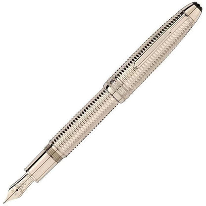 Montblanc penna stilografica Meisterstück Geometry Solitaire LeGrand finitura oro distintivo punta M 118101