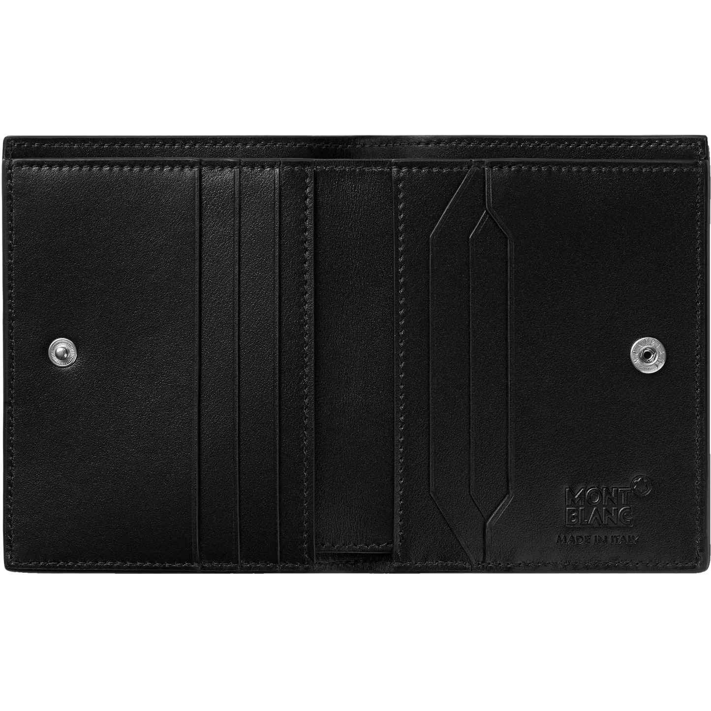 Montblanc portafoglio compatto 6 scomparti Meisterstück nero/blu 129678