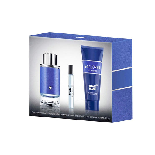 モンブラン ギフトセット エクスプローラー ウルトラブルー EDP 100ml + 7.5ml スプレー + 100ml SG MB020C07S1