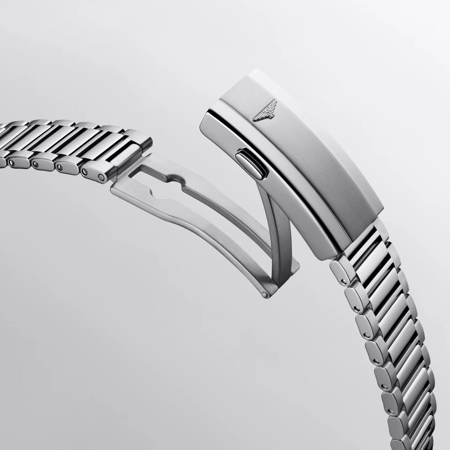 Bracciale orologio longines heritage 40mm blu in materiale acciaio inossidabile con chiusura deployante e logo protetto dall’ufficio federale svizzero
