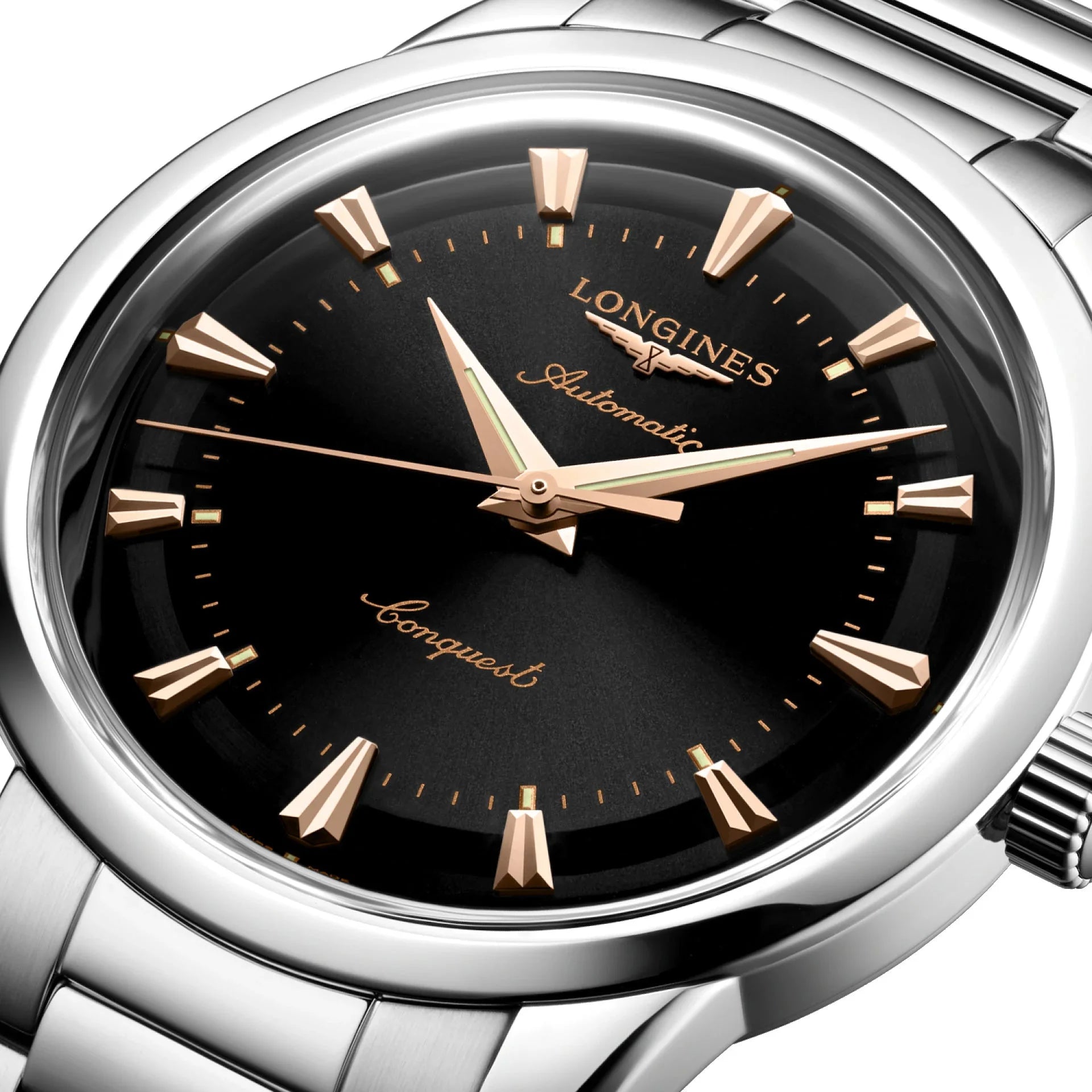 Longines orologio heritage 40mm nero acciaio automatico con quadrante nero e materiale acciaio inossidabile protetto dall’ufficio federale svizzero