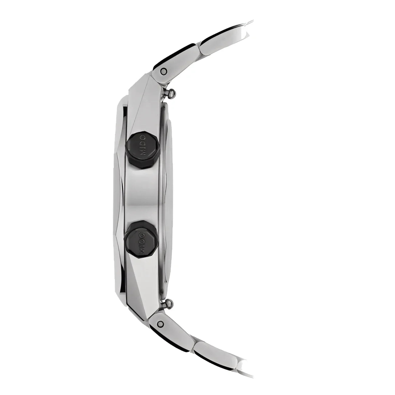 Mido orologio multifort nero automatico in acciaio con due crowns e pulsanti neri incisi rado elegante e moderno