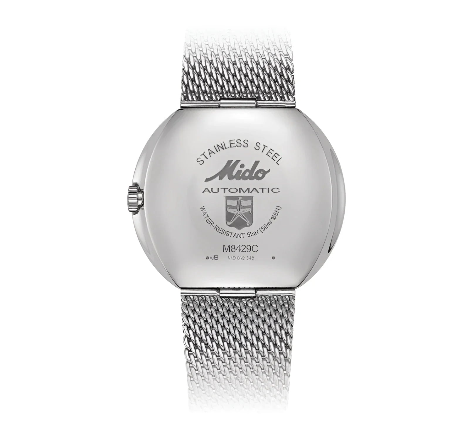 Mido orologio commander 1959 37mm nero automatico acciaio con bracciale mesh in acciaio inox argentato