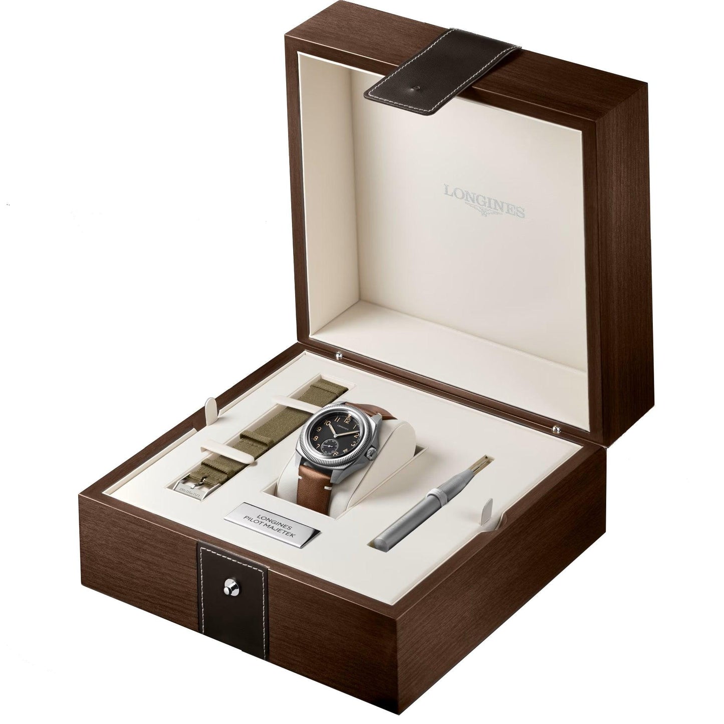 Longines orologio Pilot Majetek Box Edition 43mm nero automatico acciaio L2.838.4.53.9