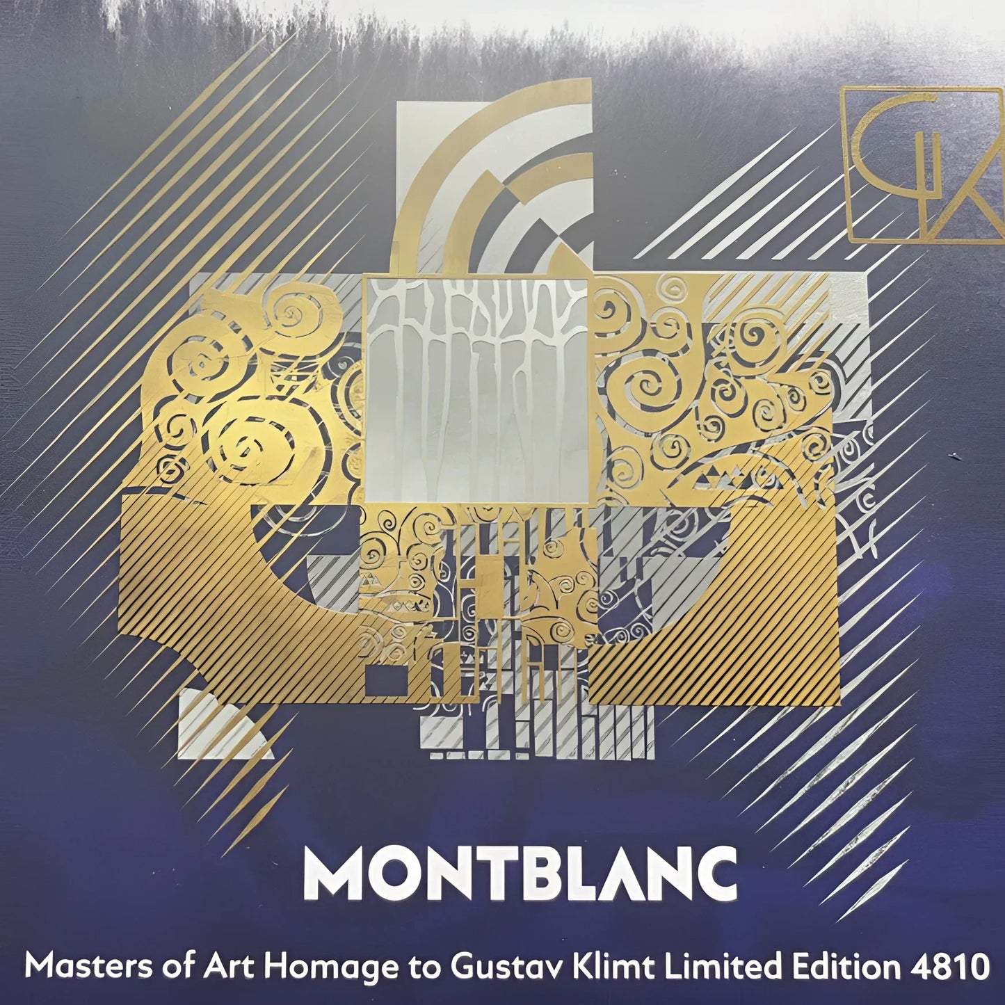 Stilografica montblanc masters of art homage to gustav klimt limited edition 4810 con design astratto oro e argento